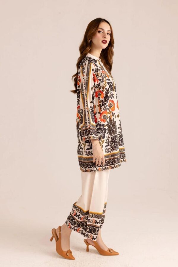 Stunning Printed Women's Stitched Shirt And Trouser Set - 2 Pcs - Image 4